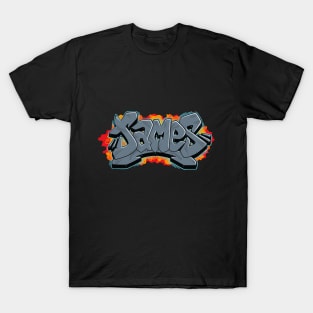 James graffiti name lettering T-Shirt